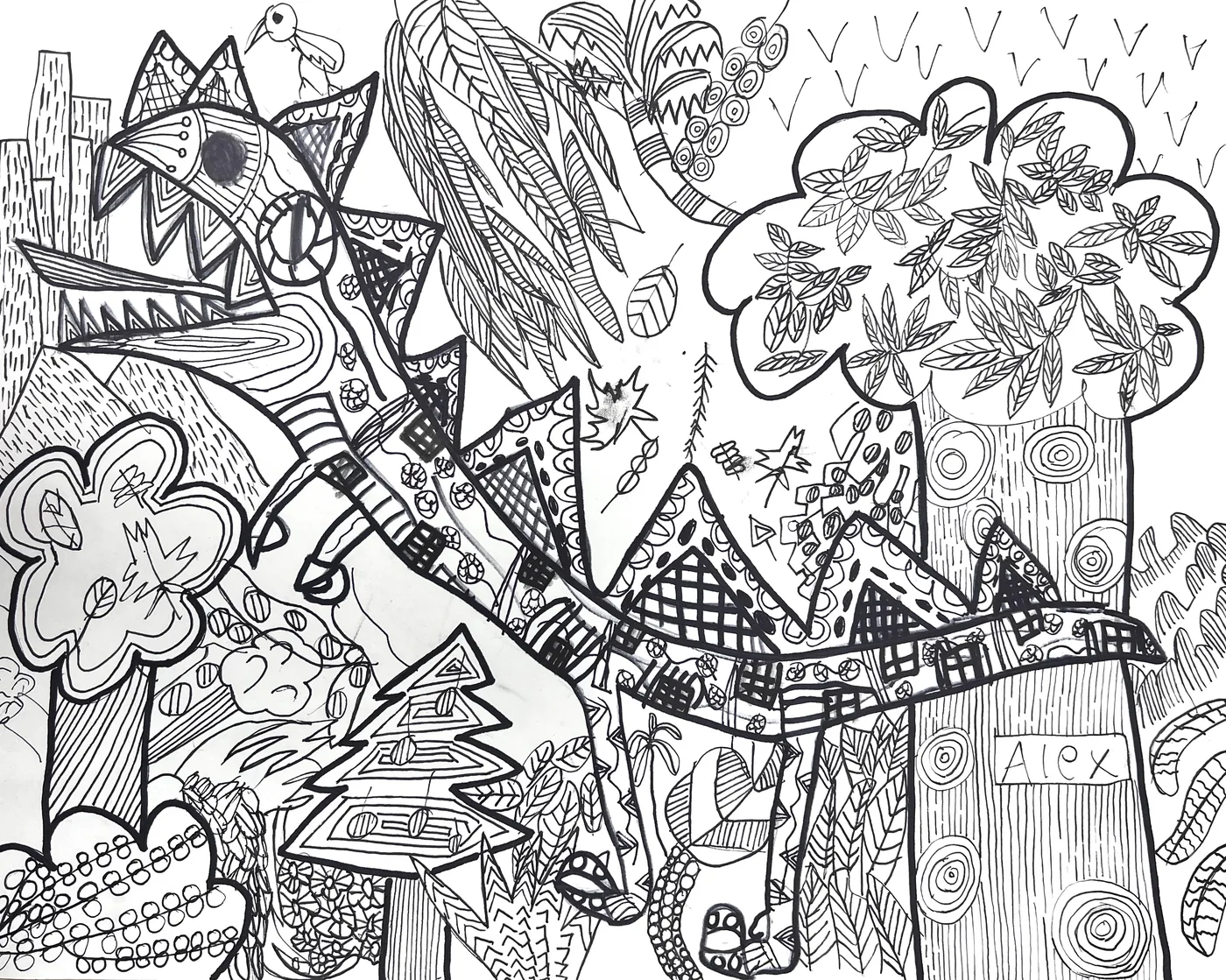 Alexander, One year later, age 4, Nov 2023 — NPC Kids student artwork